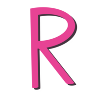 rosado letra r png