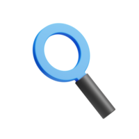 magnifying glass icon, cartoon style, isolated on transparent background png