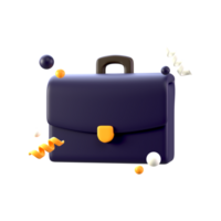 3D Icon of briefcase or suitcase in PNG transparent