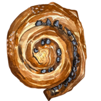 aquarelle mignonne boulangerie pain collection illustration ensemble croissant baguette pain beignet Rouleaux chaud traverser chignon. aquarelle ensemble de divers des pâtisseries. aquarelle illustration de aliments. png