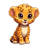 cheetah baby toddler illustration on transparent background png