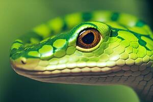 cerca arriba de ojos grandes pozo víbora ai generativo foto