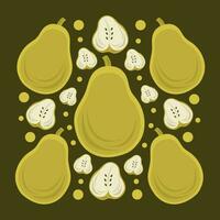 Honey pear fruit vector illustration for graphic design and decorative element