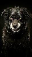 Portrait of a angry dog. AI generative photo