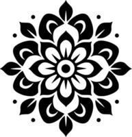 Mandala, Black and White Vector illustration