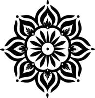 Mandala, Black and White Vector illustration