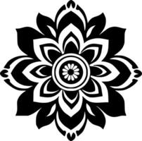 Mandala - Black and White Isolated Icon - Vector illustration