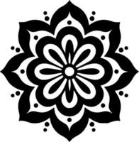 Mandala - Black and White Isolated Icon - Vector illustration