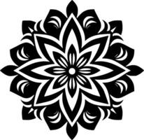 Mandala, Black and White Vector illustration