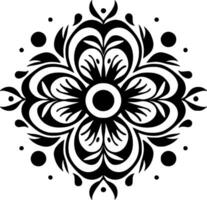 Mandala, Black and White Vector illustration