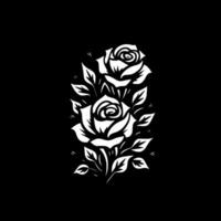 rosas, negro y blanco vector ilustración