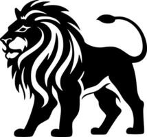 Lion, Black and White Vector illustration