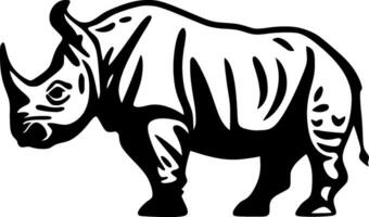 Rhinoceros, Black and White Vector illustration