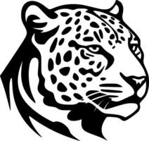 leopardo - negro y blanco aislado icono - vector ilustración