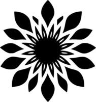 Flower, Black and White Vector illustration