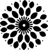 Flower - Black and White Isolated Icon - Vector illustration