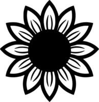 Flower, Black and White Vector illustration