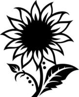 Flower, Black and White Vector illustration