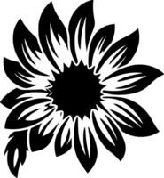 Flower, Black and White Vector illustration