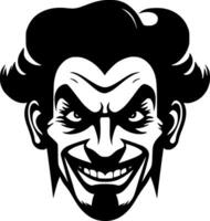 Clown, Black and White Vector illustration