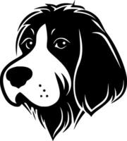 perro - negro y blanco aislado icono - vector ilustración