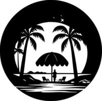 Beach, Minimalist and Simple Silhouette - Vector illustration