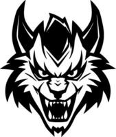 lobo - negro y blanco aislado icono - vector ilustración