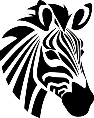 Zebra - Black and White Isolated Icon - Vector illustration