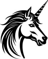 Unicorn, Black and White Vector illustration