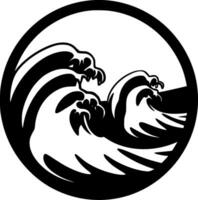 Waves - Black and White Isolated Icon - Vector illustration