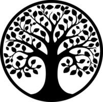 Tree, Black and White Vector illustration