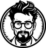 profesor - negro y blanco aislado icono - vector ilustración