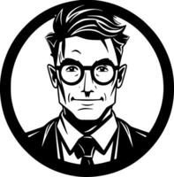 Teacher, Black and White Vector illustration