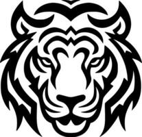 Tigre - negro y blanco aislado icono - vector ilustración