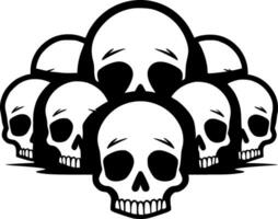 Skulls - Black and White Isolated Icon - Vector illustration