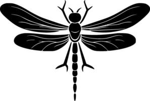 Dragonfly - Black and White Isolated Icon - Vector illustration