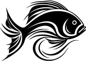 Fish - Black and White Isolated Icon - Vector illustration