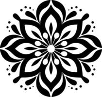 Mandala, Black and White Vector illustration