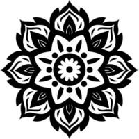 Mandala - Black and White Isolated Icon - Vector illustration