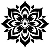 Mandala - Black and White Isolated Icon - Vector illustration