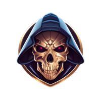 Oni Skull Hoodie Logo Transparent background illustration ai generative png