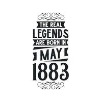 nacido en mayo 1883 retro Clásico cumpleaños, real leyenda son nacido en mayo 1883 vector