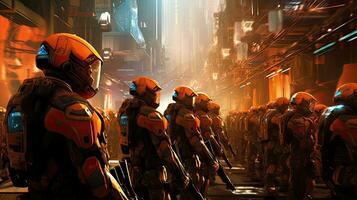 Futuristic Soldier. Unveiling the Elite Warriors of Tomorrow's Advanced Warfare photo