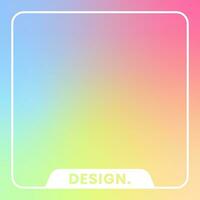 Colorful square gradient background. Social media frame vector illustration.