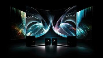 Futuristic Entertaining System. Elevating Audiovisual Delight with Advanced Technology and Immersive Experiences photo