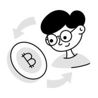 de moda bitcoin inversor vector