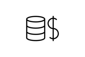 Coins Stacked Icon. Icon related to Credit and Loan. suitable for web site design, app, user interfaces, printable etc. Line icon style. Simple vector design editable