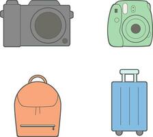 Objects Icon for Daily hobbies. Cute simple casual icons for hobby and daily activities vector