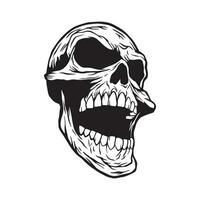 Skull hand drawn illustrations for the design of clothes, stickers, tattoo etc vector