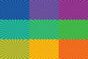 Sun burst zoom rays background set vector
